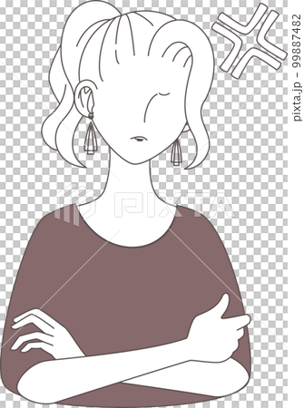 A pen drawing illustration of a stylish and fashionable woman (angry) A pen drawing illustration of a stylish and fashionable woman (angry) 99887482