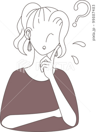 スタイリッシュでおしゃれな女性のペン画イラスト(焦る) スタイリッシュでおしゃれな女性のペン画イラスト(焦る) 99887483