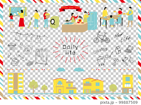 日常生活を楽しむ人達 99887509