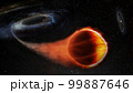 Black hole annihilates the planet. Elements of this image furnished by NASA. 99887646