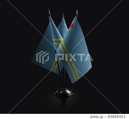 Small national flags of the Aruba on a black background Small national flags of the Aruba on a black background 99888401