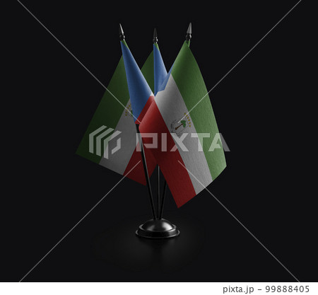 Small national flags of the Equatorial Guinea on a black background Small national flags of the Equatorial Guinea on a black background 99888405