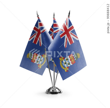 Small national flags of the Cayman Islands on a white background 99888412