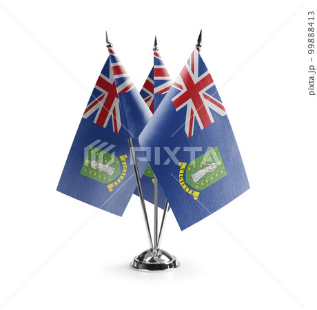 Small national flags of the British Virgin Islands on a white background 99888413