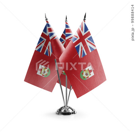 Small national flags of the Bermuda on a white background 99888414