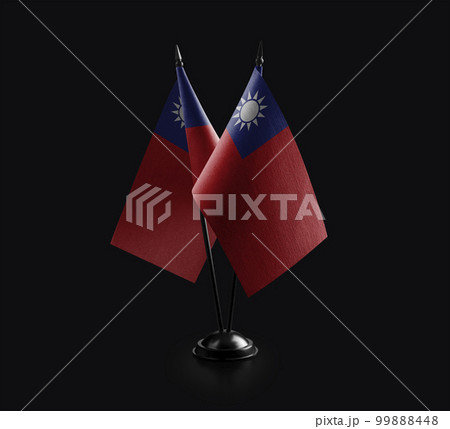 Small national flags of the Taiwan on a black background Small national flags of the Taiwan on a black background 99888448