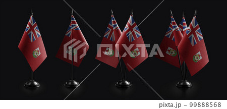Small national flags of the Bermuda on a black background Small national flags of the Bermuda on a black background 99888568