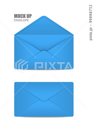 Blue Open and close Empy Envelopes. Template for Your Business. Vector illustration 99888752