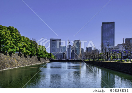 皇居　桜田門近くの桜田濠 99888851