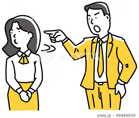 女性に注意する男性 99889600