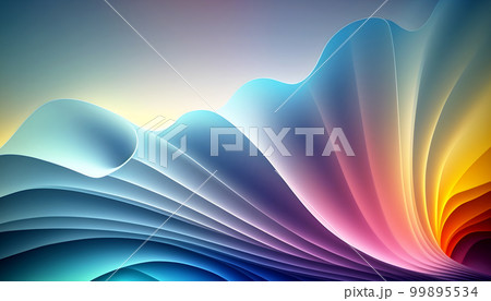 Generative AI. Clean and Serene Sky with Light Fabric and Wavy 99895534