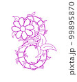 Number 8 decorated doodle pattern. Happy International Womens Day. 99895870