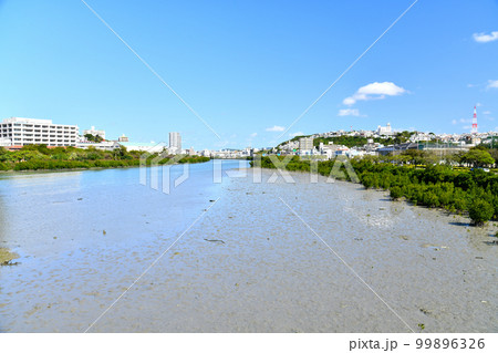 爬龍橋/国場川、漫湖より真玉橋、豊見城市嘉数方面を望む(沖縄県豊見城市)【2023.2】 爬龍橋/国場川、漫湖より真玉橋、豊見城市嘉数方面を望む(沖縄県豊見城市)【2023.2】 99896326