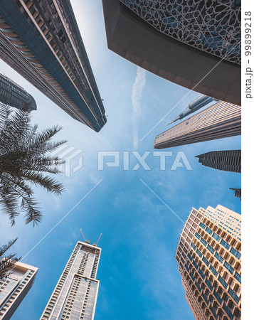 Dubai Opera house in Downtown Dubai, surrounded by skyscrapers and Burj Khalifa, in UAE, United Arab 99899218