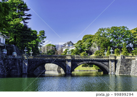 皇居　二重橋　（正門石橋） 99899294