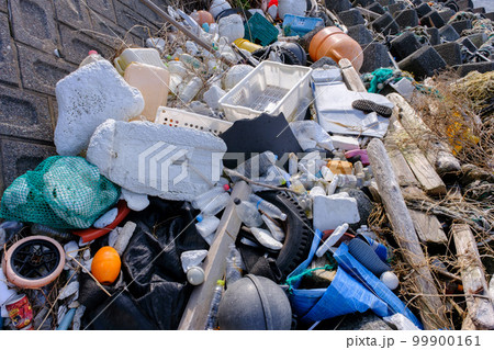 美しい美浜の浜に漂着する海のゴミ 99900161