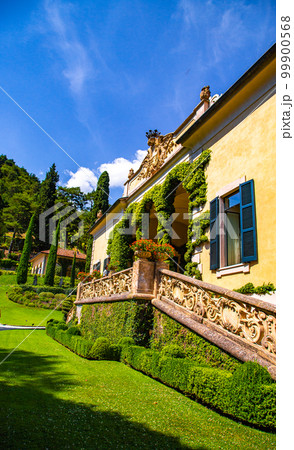 View of Villa del Balbianello overlooking Lake Como in Lenno, Lombardy, Italy 99900568