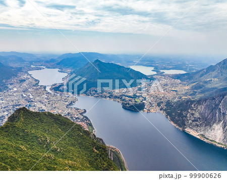 Aerial view of the Belvedere Parco Valentino, Piani dei Resinelli, near the Lecco mountain in Como 99900626