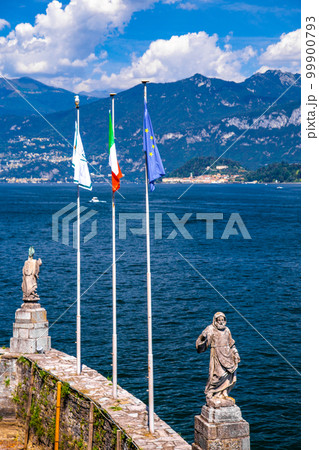 View of Villa del Balbianello overlooking Lake Como in Lenno, Lombardy, Italy View of Villa del Balbianello overlooking Lake Como in Lenno, Lombardy, Italy 99900793