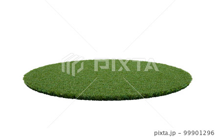 Isolated round part of soccer playground with grass. 3d render Isolated round part of soccer playground with grass. 3d render 99901296