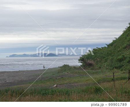 白老町虎杖浜の浜辺の景色 白老町虎杖浜の浜辺の景色 99901789
