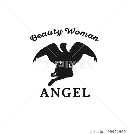 Silhouette of Beauty Woman Angel Logo design Silhouette of Beauty Woman Angel Logo design 99901969