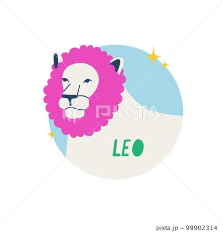 Leo zodiac sign. The fifth symbol of the horoscope. Astrological sign of those born in August. Vector illustration for design. 99902314