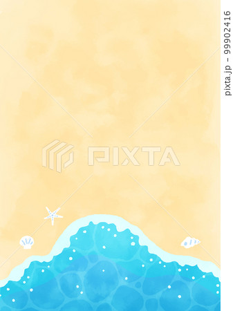 波と砂浜 縦長 99902416