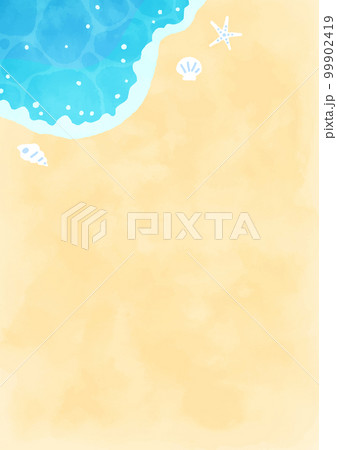 波と砂浜 縦長 99902419