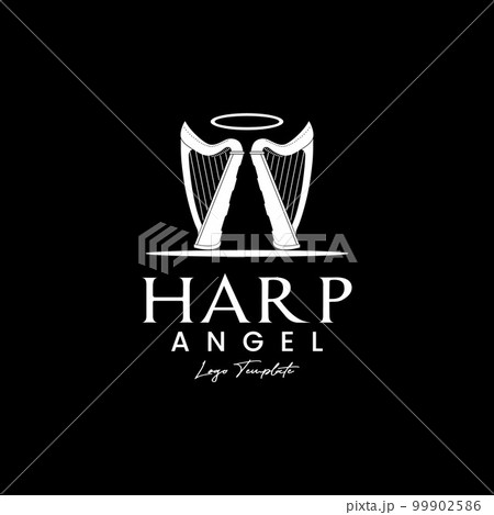 Twin Harp Angel Logo Design Inspiration Twin Harp Angel Logo Design Inspiration 99902586
