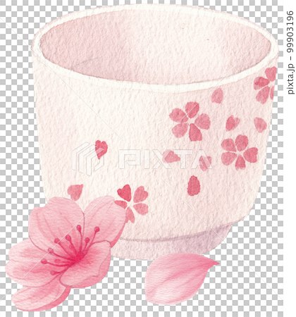 Cherry blossom dessert watercolor png element 99903196
