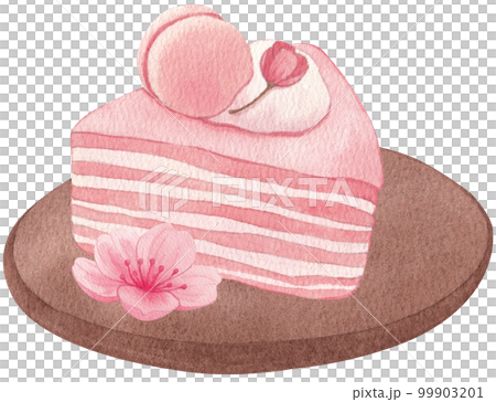 Cherry blossom dessert watercolor png element Cherry blossom dessert watercolor png element 99903201