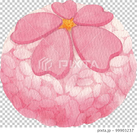 Cherry blossom dessert watercolor png element 99903237