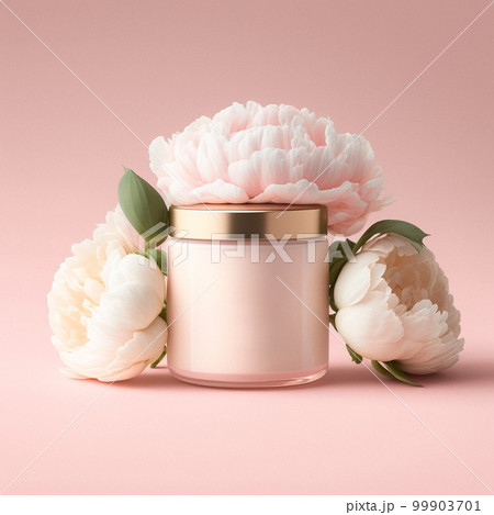 Composition of white plastic tubes for cosmetic products placed on pink background. Composition of white plastic tubes for cosmetic products placed on pink background. 99903701