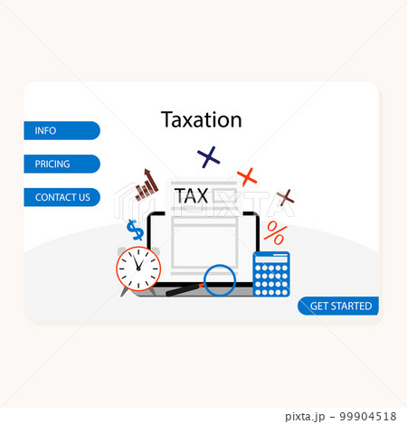 Taxation landing page, online service for contact with financial department Taxation landing page, online service for contact with financial department 99904518