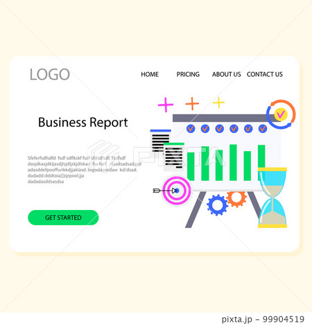 Business report landing page, analysis chart and metric of company Business report landing page, analysis chart and metric of company 99904519