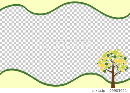 green tree simple frame postcard - Stock Illustration [99905031] - PIXTA