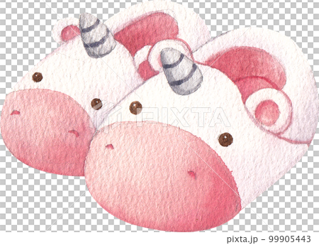 Newborn Baby Girl gift. Watercolor hand drawn illustrations with pink elements for baby shower isolated on white background. 99905443