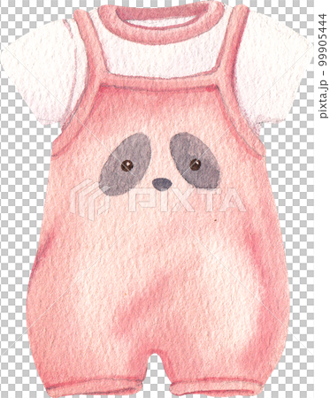 Newborn Baby Girl gift. Watercolor hand drawn illustrations with pink elements for baby shower isolated on white background. 99905444