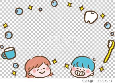 刷牙和閃亮牙齒的兒童框架 99905975