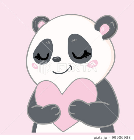 Illustration with cute cartoon panda. Illustration with cute cartoon panda. 99906988