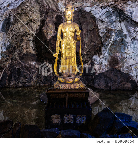 薩摩金山蔵 地下坑洞内の黄金観音像 薩摩金山蔵 地下坑洞内の黄金観音像 99909054