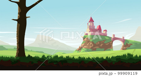 a castle landscape sunny day parallax ready a castle landscape sunny day parallax ready 99909119