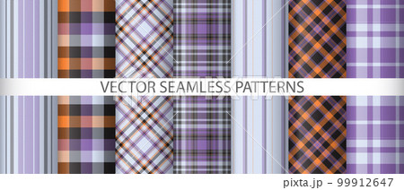 Set plaid tartan texture. Pattern background check. Seamless fabric vector textile. Set plaid tartan texture. Pattern background check. Seamless fabric vector textile. 99912647