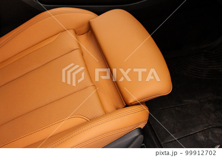 Recaro sport car seat close up view. Modern car interior Recaro sport car seat close up view. Modern car interior 99912702