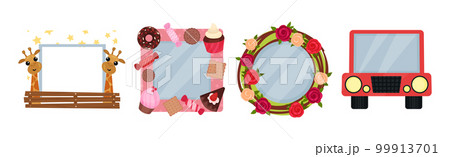 Cute Photo Frames and Border for Picture and Photography Vector Set 99913701