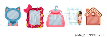 Cute Photo Frames and Border for Picture and Photography Vector Set 99913702