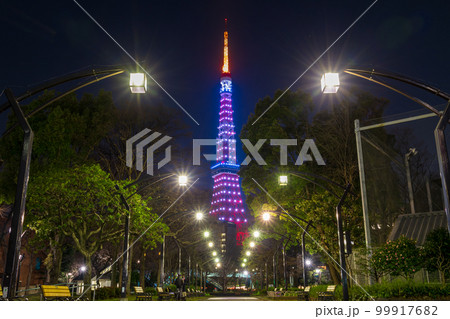 「東京都」インフィニティ・ダイヤモンドヴェールにライトアップした東京タワー 「東京都」インフィニティ・ダイヤモンドヴェールにライトアップした東京タワー 99917682