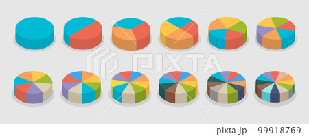 3D Isometric Flat Vector Set of Pie Chart Parts 3D Isometric Flat Vector Set of Pie Chart Parts 99918769