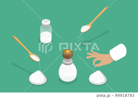 3D Isometric Flat Vector Set of Items and Scenes with Salt 99918783
